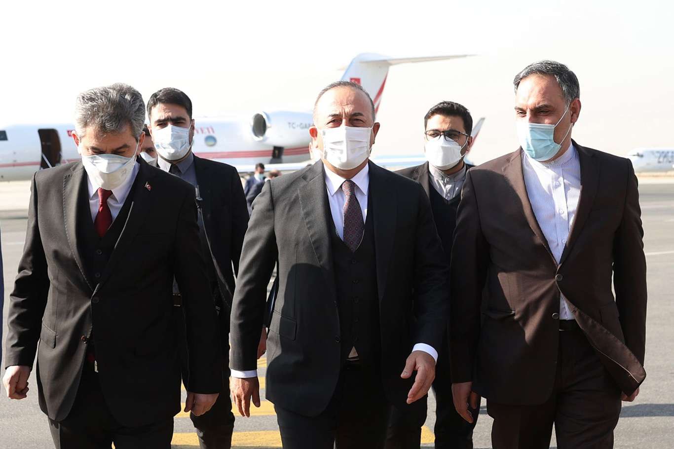 Turkish Foreign Minister Çavuşoğlu arrives in Tehran